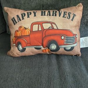Glitz home happy harvest burlap  decorative pillow